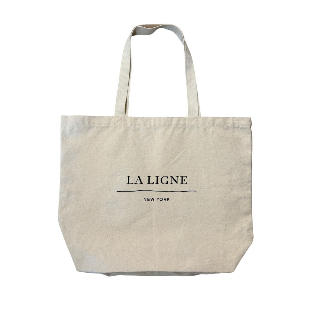 La Ligne Cotton Canvas Extra Large Tote Bag With La Bande‎ Neutral Shopping